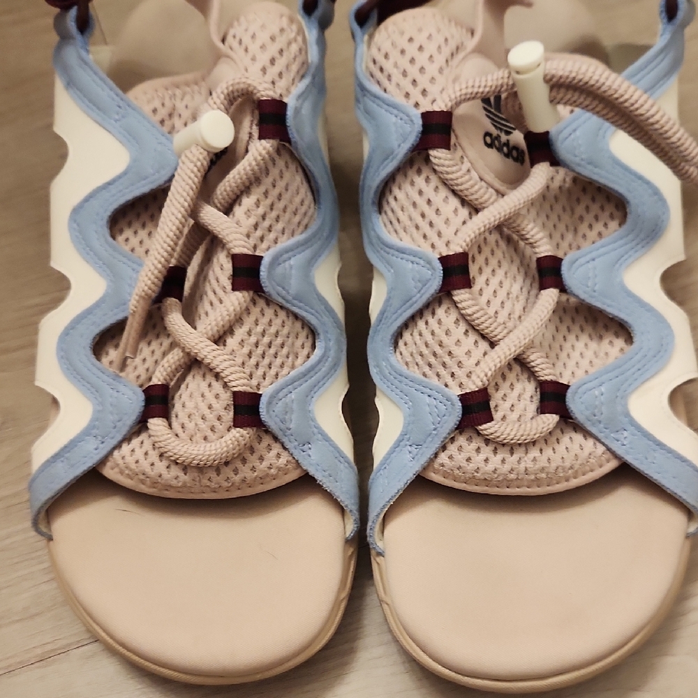 Adidas Women's Sandals in Blue and Cream